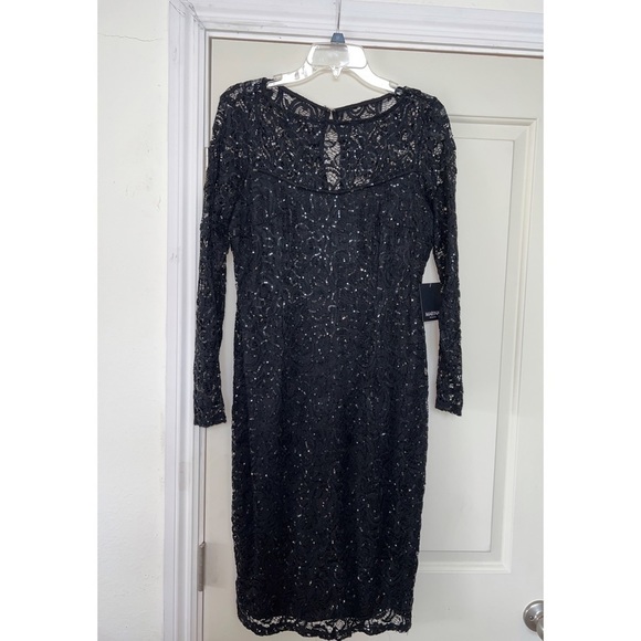 Marina LONG SLEEVE SEQUIN LACE DRESS - SIZE 12 NWOT - Picture 1 of 5